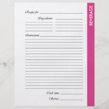 Rosa GETRÄNK 2 versah Rezept-Seiten mit Seiten Vollfarbige Flyer