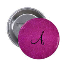 Rosa Glittermonogramm Anstecknadelbuttons