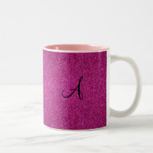 Rosa Glittermonogramm Haferl