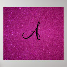 Rosa Glittermonogramm Plakate
