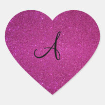 Rosa Glittermonogramm Sticker