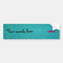 Rosa Glitterschnurrbart Auto Sticker