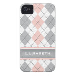 Rosa graue Raute iPhone 4 Case-Mate-Abdeckung Prep iPhone 4 Case-Mate Hülle
