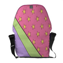 Rosa, grüne, lila und gelbe Stern-Rickshaw-Verwirr Kuriertaschen