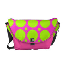 Rosa grüne Polka-Punkt-Rickshaw-Bote-Tasche Kurier Tasche