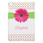 Rosa grünes Polka-Punktgerbera-Gänseblümchen perso