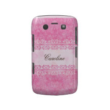 Rosa Grungedamast personalisierter BlackBerrykaste Blackberry Bold Cover