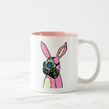Rosa Häschen-Gasmaske Kaffeehaferl