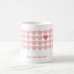 Rosa-Herz-Muster des Valentines Tagespersonalisier Kaffee Tasse