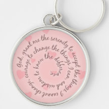 Rosa Herz-Ruhe-Gebet Keychain Schlüsselanhänger