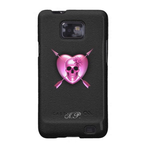 Rosa Herz-und Schädel-Samsung-Galaxie-Kasten Galaxy S2 Cover