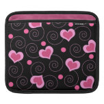 Rosa Herzen und Spiralen iPad Sleeve