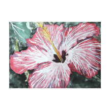 rosa Hibiskus-Blume Galerie Gefaltete Leinwand