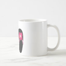Rosa Hibiskus drehen Reinfälle um Kaffeehaferl