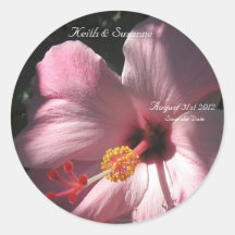 Rosa Hibiskus-tropischer Blumen-Umschlag Aufkleber