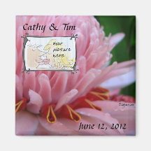 Rosa Ingwer, der Save the Date Foto-Magneten Weddi
