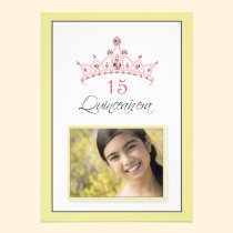 Rosa Jeweled Tiara Quinceanera Einladung (Elfenbei einladungen