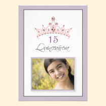 Rosa Jeweled Tiara Quinceanera Einladung (Flieder) einladungen