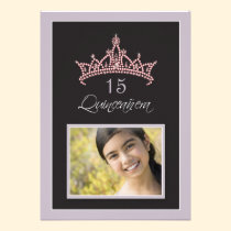 Rosa Jeweled Tiara Quinceanera Einladung (Flieder) einladungen