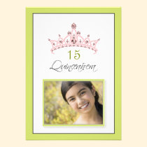 Rosa Jeweled Tiara Quinceanera Einladung (Limon) einladungen
