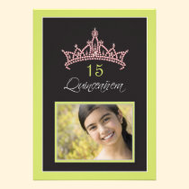 Rosa Jeweled Tiara Quinceanera Einladung (Limon) einladungen