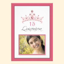 Rosa Jeweled Tiara Quinceanera Einladung (Rose) einladungen