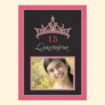 Rosa Jeweled Tiara Quinceanera Einladung (Rose) einladungen