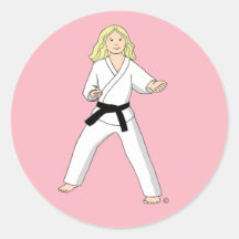 Rosa Karate-Prinzessin Stickers