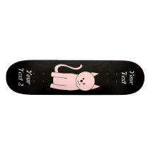 Rosa Katzen-Cartoon Personalisierte Skateboarddecks