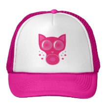Rosa Katzen-Gasmaske Baseballmütze