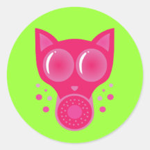Rosa Katzen-Gasmaske Sticker