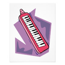 Rosa Keytar tragbare 80ertastatur-Klaviergraphik Individuelle Einladungskarte