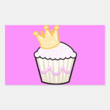 Rosa kleiner Kuchen Rechrteckaufkleber