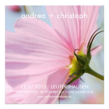 Rosa Kosmee • Save-the-Date-Karte Ankündigung