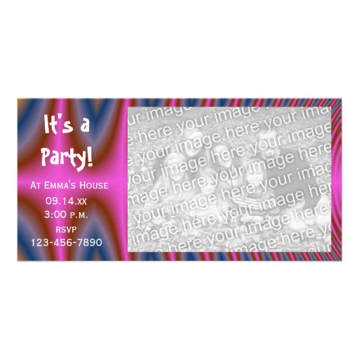 Rosa Krawatten-Party Einladungs-Foto-Karte Photo Karten Vorlage