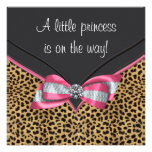 Rosa Leopard-Prinzessin Babyparty Personalisierte Ankündigungskarten