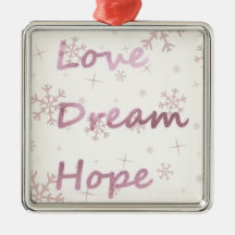 Rosa Liebe, Traum, Hoffnungs-Verzierung Weihnachtsbaum Ornament