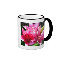 Rosa Lilien in der Blüte Kaffee Tasse
