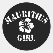 Rosa Mädchen Mauritius Runder Sticker