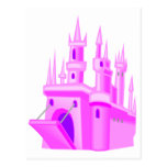 Rosa Märchen-Hochzeits-Schloss Postkarten
