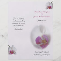 Rosa Orchideen-Hochzeits-Programm Custom Flyer