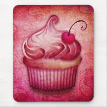 rosa Paisley-kleiner Kuchen Mousepads