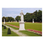 Rosa Palast gestalteter Garten mit Statue-Blumen Individuelle Einladungskarte