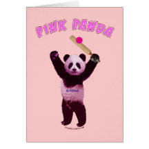 Rosa Panda-Kricket Grußkarten