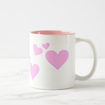 Rosa Pastellherzen Tee Tasse