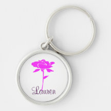 Rosa personalisiertes Mit Blumenkeychain Schlüsselanhänger