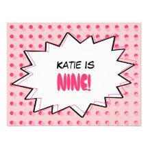 Rosa Pop-Kunst-Geburtstags-Party Einladung