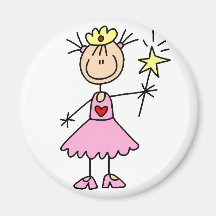 Rosa Prinzessin With Wand Magnet Kühlschrankmagnete