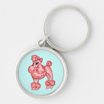 Rosa Pudel Keychain Schlüsselband