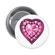 Rosa Quarz-Edelstein-Herz Buttons